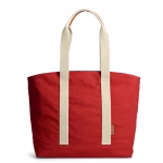 Back view of crimson red canvas Field tote bag | KlippiK Worldwide
