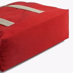 Bottom corner detail of crimson red Field tote bag showing canvas | KlippiK Worldwide