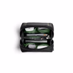Black Ripstop Vault Tech Organiser - Small in Black – Front view showing diamond pattern and zipper pulls | KlippiK IE