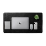 Turf Vegan Leather Desk Mat Black by DailyObjects – 85cm black leather desk mat with cable groove