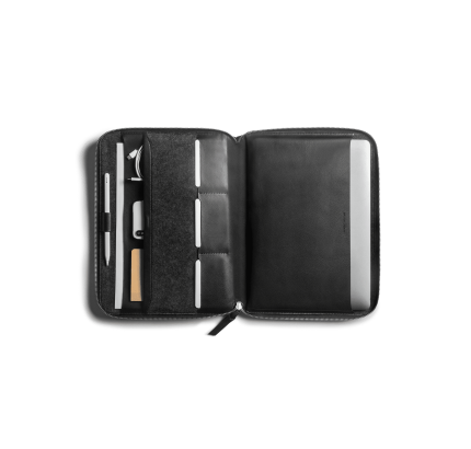 Urbane Tech Folio Black by DailyObjects – vegan leather tech organiser for MacBook Pro 14 inch