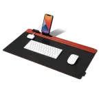 Red-Black Snap On Organiser Desk Mat with Cable Holder + Phone Mount