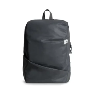 Dark Grey Blaze Daypack — lightweight daypack with a front zip pocket, shown on white