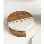 Wood Marble Coaster – White (Set of 4)