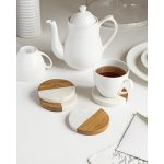 Wood Marble Coaster – White (Set of 4)