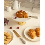 Marble Brass Cake Stand with Knife and Server Set
