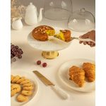 Marble Brass Cake Stand with Knife and Server Set
