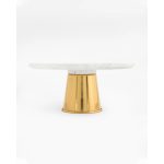 Marble Brass Cake Stand with Knife and Server Set
