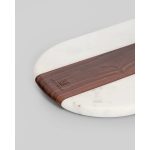 Marble Wood Cheese Board with Knife – Oval by Marbleous — view 2