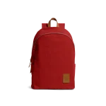 Red Pedal Daypack by DailyObjects — front view, pure cotton canvas with leather trim