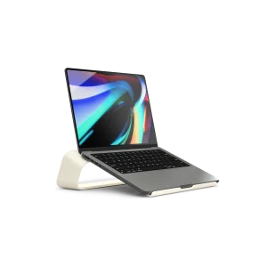 Arete Laptop Stand - Ivory White | Platform Collection | KlippiK Kuwait UAE Saudi