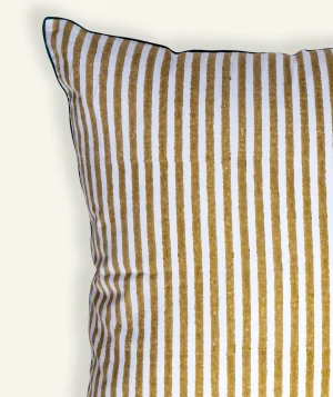 Beige Green Silent stripes Body Cushion Cover