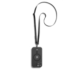 Black Leatherite Crossbody Phone Lanyard - Strap