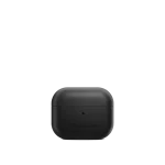 Black Leatherite AirPods Pro 2 Case Cover shown closed from the front on a white background