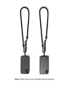 Black Reflective Crossbody Phone Lanyard - Cord