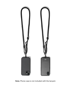 Black Reflective Crossbody Phone Lanyard - Cord
