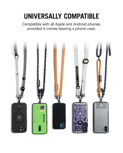 Black Reflective Crossbody Phone Lanyard - Cord