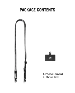 Black Reflective Crossbody Phone Lanyard - Cord