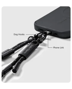 Black Reflective Crossbody Phone Lanyard - Cord