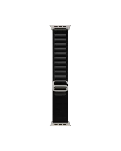 Black Ridge Loop Apple Watch band fitted to an Apple Watch, shown on white — watch not included