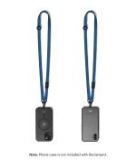Blue Leatherite Crossbody Phone Lanyard - Strap
