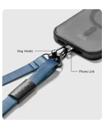 Blue Leatherite Crossbody Phone Lanyard - Strap