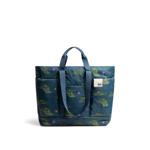 Alligator Idyll Tote Bag — lightweight tote with twin shoulder handles, shown on white