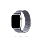 Blue-Light Grey Sports Loop Apple Watch band fitted to an Apple Watch, shown on white — watch not included