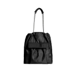 Carbon Black Parachute Tote Bag in lightweight fabric with long shoulder handles, shown on white