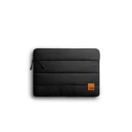 Carbon Black Stria Laptop Sleeve Bag - Medium — padded quilted laptop sleeve with a side carry handle, shown on white