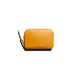 Chrome Yellow Vegan Leather Zipper Slim Card & Coin Wallet | Online Shopping | KlippiK Kuwait UAE Saudi