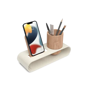 Cirque Phone and Pen Stand - Ivory White | Shop Online - Platform Collection | Klippik Kuwait UAE Saudi