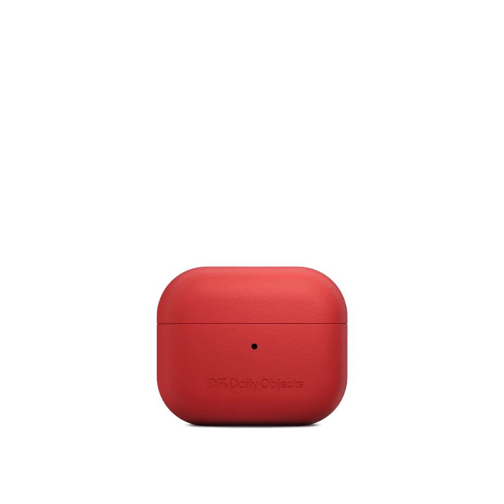 Crimson-Leatherite-AirPods-Pro-2-Case-Cover Crimson Leatherite AirPods Pro 2 Case Cover shown closed from the front on a white background