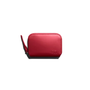 Crimson Red Vegan Leather Zipper Slim Card & Coin Wallet | Online Shopping | KlippiK Kuwait UAE Saudi
