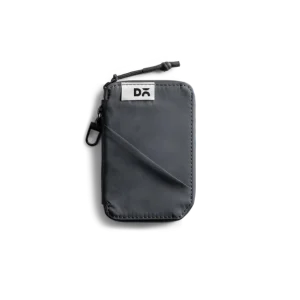 Dark Grey Pulse Card Wallet — zipped card wallet with a pull tab, shown on white