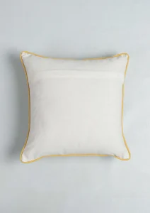 Yellow Dwelling Floret Embroidered Floral 100% Cotton Cushion Cover for Sofa - Multicolor