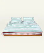 Pearl Green with Candy Red Muted Layers Pillow Cover (Set of 2) by Them — view 4
