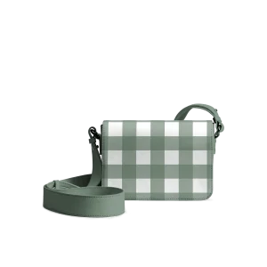 Teal Gingham Sol Box Shoulder Bag | Shop Online | KlippiK Kuwait UAE Saudi