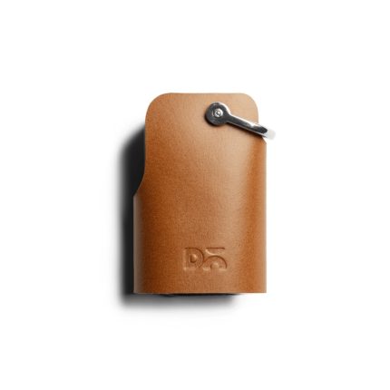 Car Smart Key Remote Cover in tan leather with its key ring and debossed DailyObjects logo