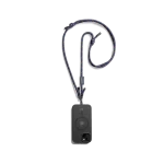 Navy Crossbody Phone Lanyard - Cord attached to a black phone case, shown hanging against a white background