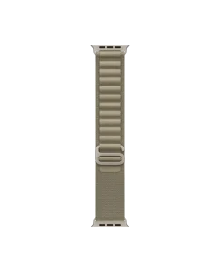 Olive Ridge Loop Apple Watch band fitted to an Apple Watch, shown on white — watch not included