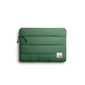 Pine Stria Laptop Sleeve Bag - Large — padded quilted laptop sleeve with a side carry handle, shown on white