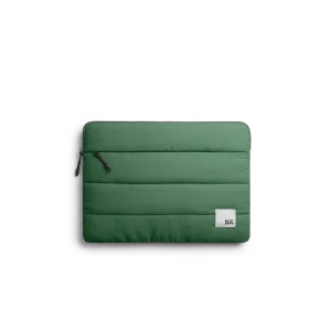 Pine Stria Laptop Sleeve Bag - Medium — padded quilted laptop sleeve with a side carry handle, shown on white