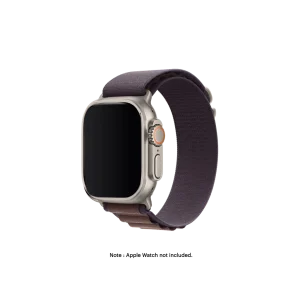 Plum Ridge Loop Apple Watch band fitted to an Apple Watch, shown on white — fits 38/40/41 mm cases, watch not included