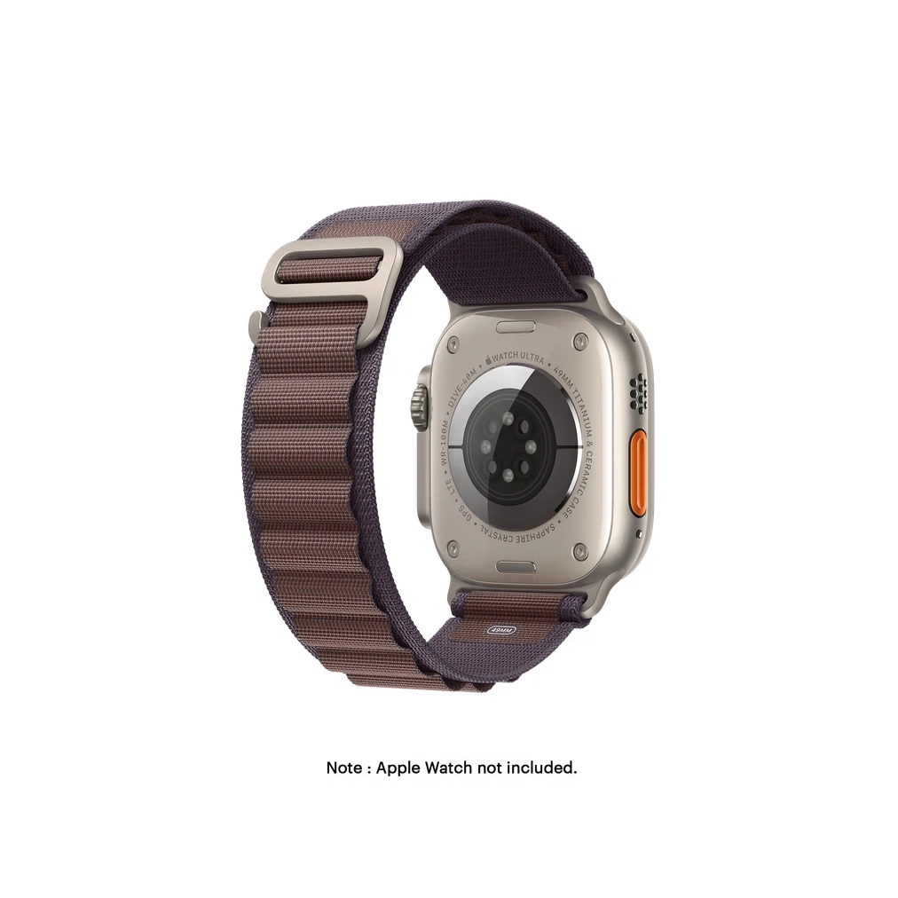 Plum-Ridge-Loop-Apple-WatchBand Plum Ridge Loop Apple Watch band fitted to an Apple Watch, shown on white — fits 42/44/45/49 mm cases, watch not included