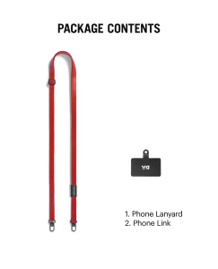Red Leatherite Crossbody Phone Lanyard - Strap