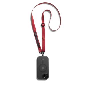 Red Crossbody Utility Phone Lanyard - Strap