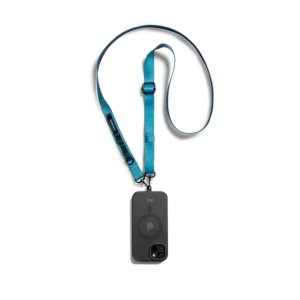 Sky Crossbody Utility Phone Lanyard - Strap attached to a black phone case, shown hanging against a white background