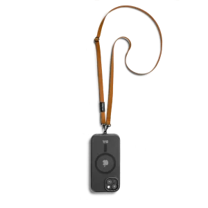 Tan Leatherite Crossbody Phone Lanyard - Strap