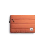 Tangerine Stria Laptop Sleeve Bag - Large — padded quilted laptop sleeve with a side carry handle, shown on white